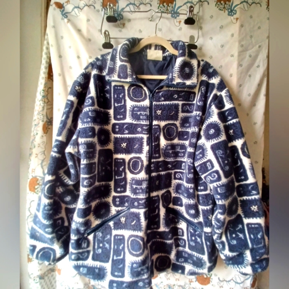 Cabincore Eclectic Grandpa Gorpcore Vintage Fleece ZIP-UP Made In Canada